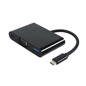 USB3.1 Type C to VGA + USB3.0 + Type C 3.1 OTG Adapter