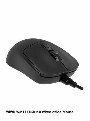 WIWU WM111 White Wired Office Mouse 6-Button Layout for Enhanced Productivity