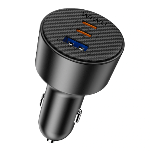 WiWU Wi‑CC026 200W 2C1A Triple‑Port Car Charger USB‑C PD PPS Metal Body Smart Safety Power Adapter
