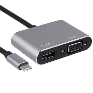 USB 3.1 Type C to VGA + HDMI 4K*2K Adapter