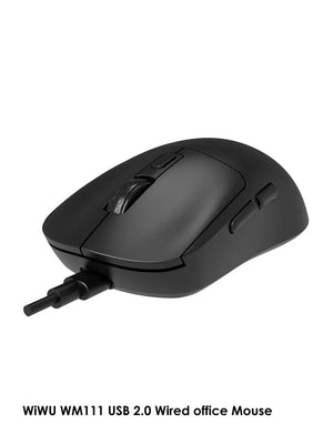 WIWU WM111 White Wired Office Mouse 6-Button Layout for Enhanced Productivity