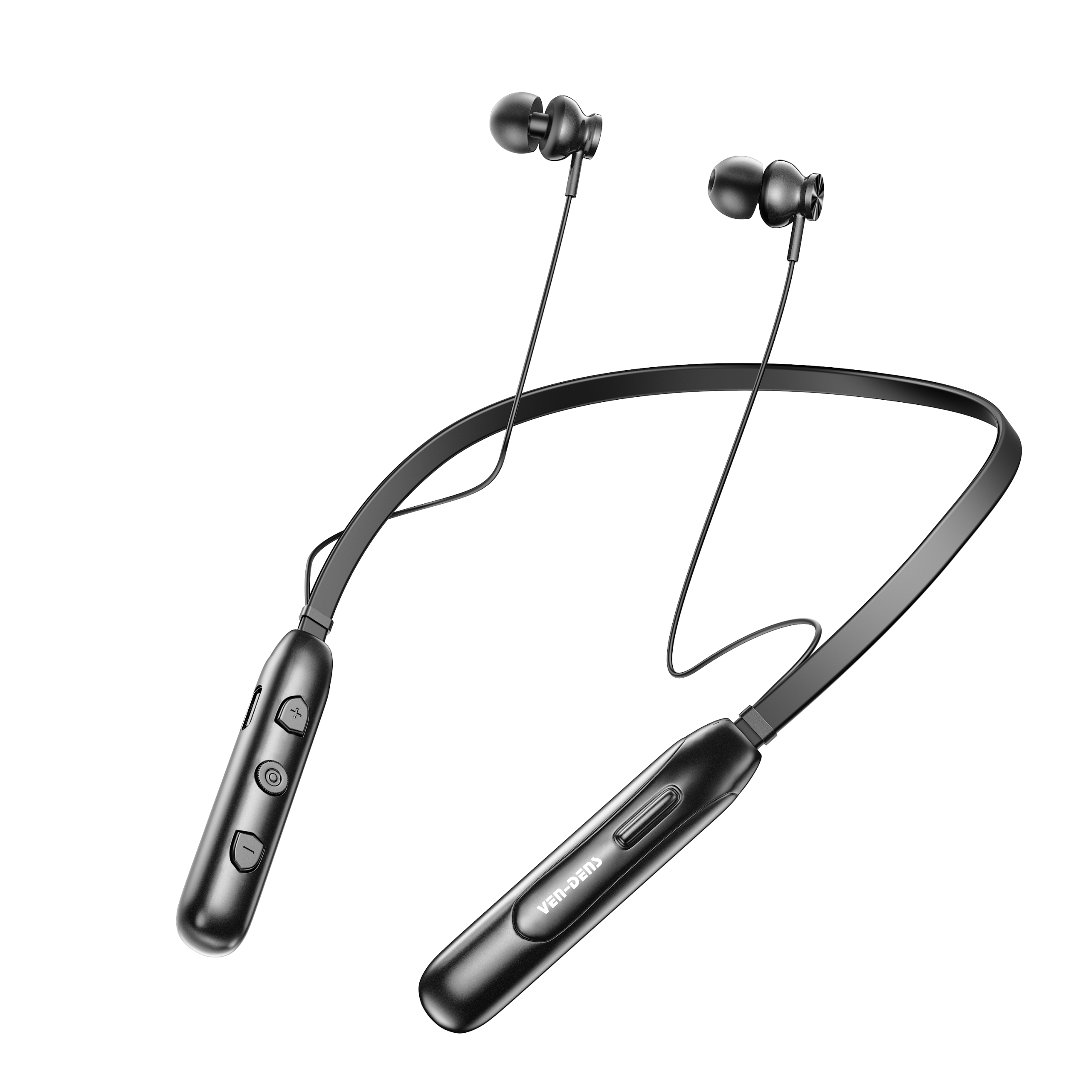 Ven dens VD-BT060 Bluetooth 5.3 Wireless Neckband 10H Talk Time 200mAh Battery, Deep Bass, Built-in Mic, 10m Range