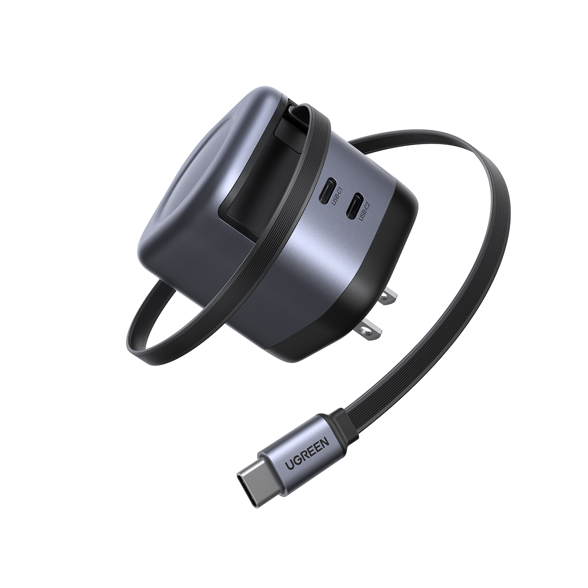 UGREEN 45W 2C1A Gallium Nitride Charger with Retractable Cable Folding 45865