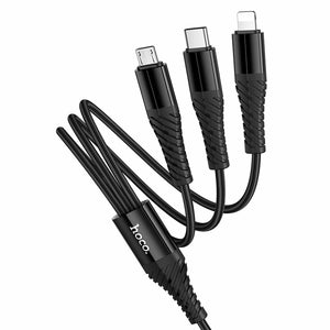 VEN DENS VD-DC0020 3 In 1 USB to Type C Lightning and Micro Charging Cable (1.2 Meter)