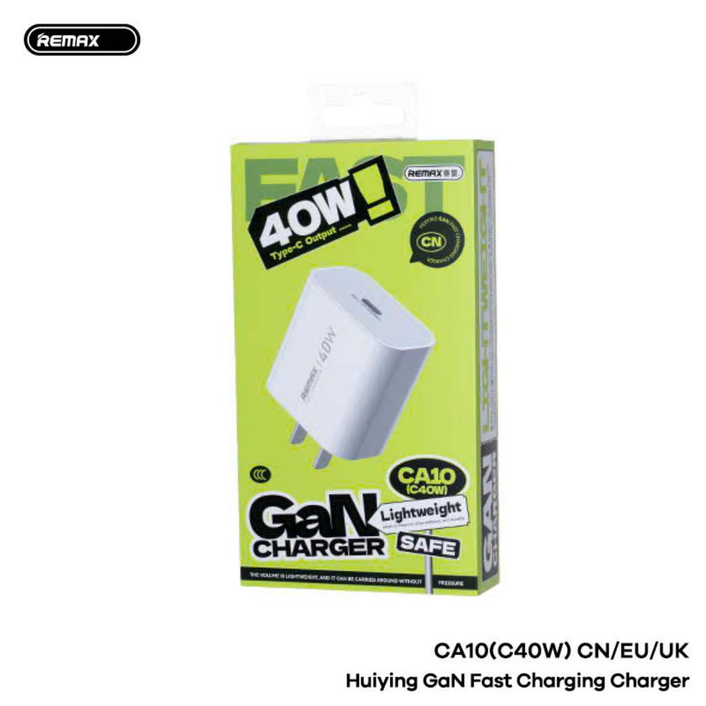 REMAX CA10 (C40W) Huiying GaN Fast Charging Charger CN Plug