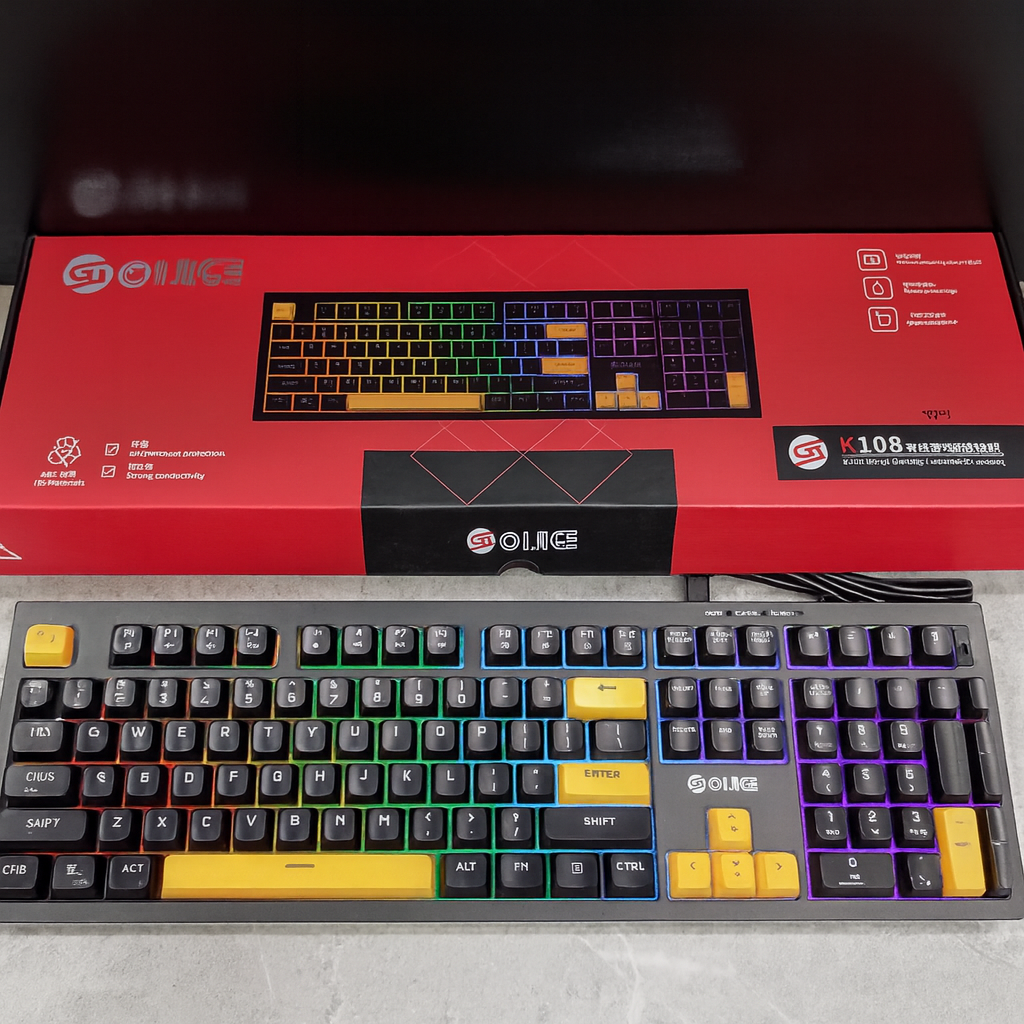 OIJIGE K108 Wired RGB Gaming keyboard Black