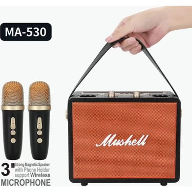 Mushell MA-530 Wireless Speaker with Two Wireless Microphone