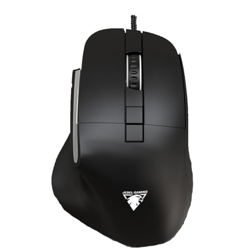 JEDEL CP102 Gaming Silent Clicks Mouse Optical Sensor 3600 DPI 7 Buttons Braided cable Ultra Comfortable (Black)